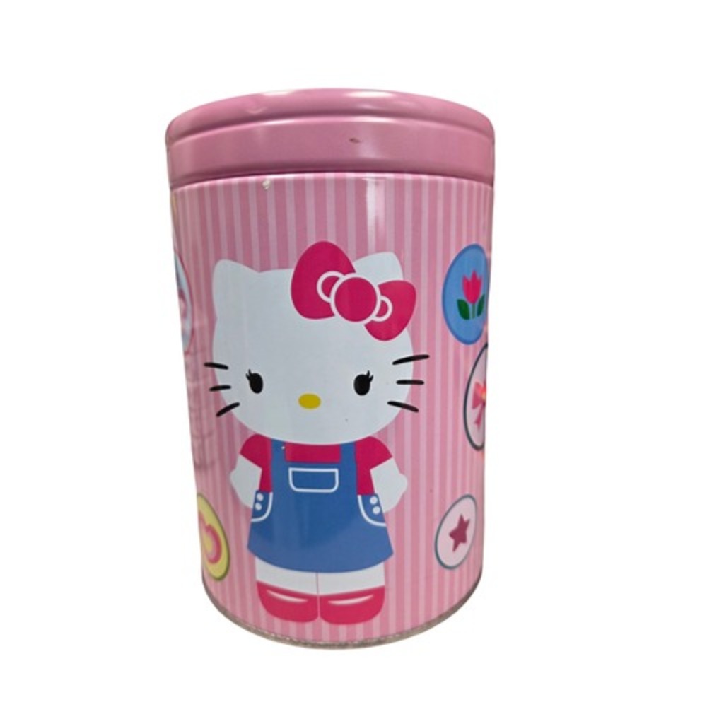 Tin Box Company Sanrio Hello Kitty Clylinder Tin Bank Coin Bank